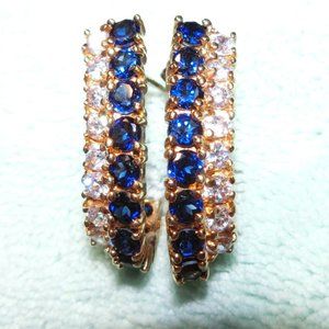 VTG REAL Sapphires & Austrian Crystal Earrings
